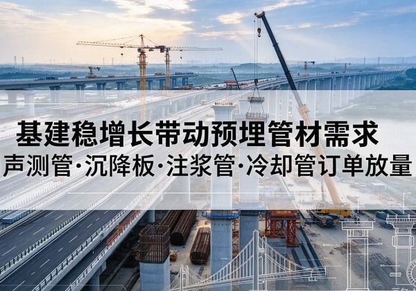 泸州基建稳增长带动预埋监测管材需求，声测管、沉降板、注浆管订单持续放量